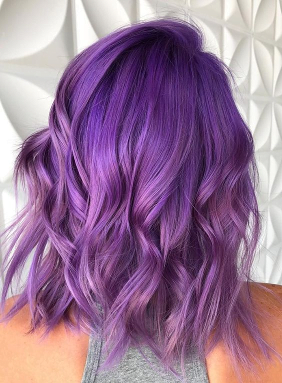 Efecto de Color Ombré de Púrpura Tinte en Tijuana Peluquería: