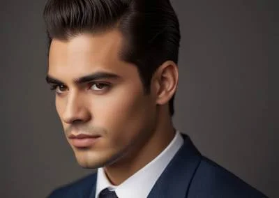 Peinado hacia atrás corte de pelo. Comb Over.