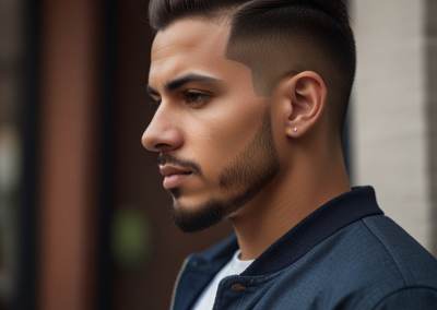 Fade: Un corte degradado acorta gradualmente el cabello de arriba hacia los lados y la parte de atrás, creando una transición uniforme en longitud.