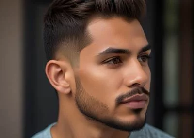 Corte Texturizado: Este corte moderno implica cabello corto y texturizado en la parte superior con lados ligeramente más largos, creando un aspecto casual pero elegante.